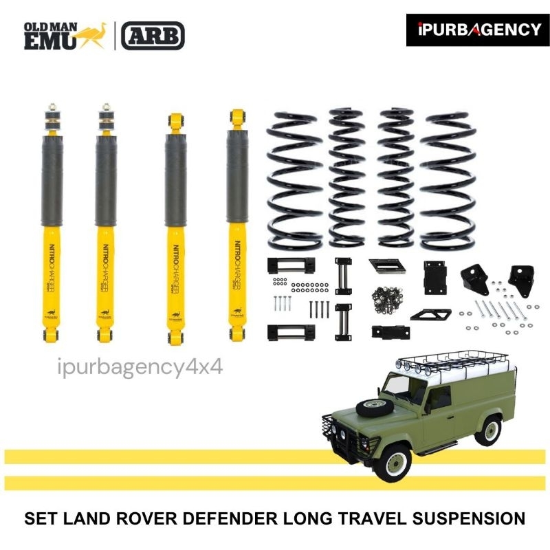 ARB-OME SET LANDROVER DEFENDER LONG TRAVEL SUSPENSI NITROCHARGER SPORT