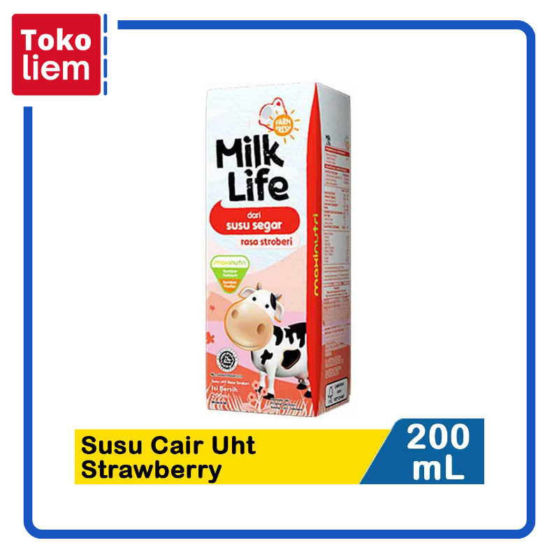 

Milk Life Susu Cair Uht Strawberry 200Ml