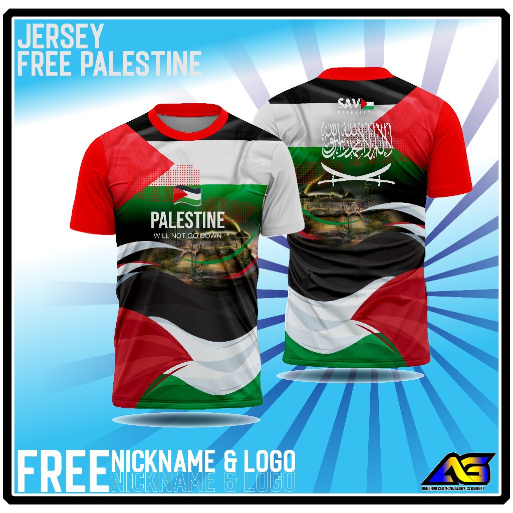 Jersey free palestine and israel occupation kaos save palestina baju islami free nickname