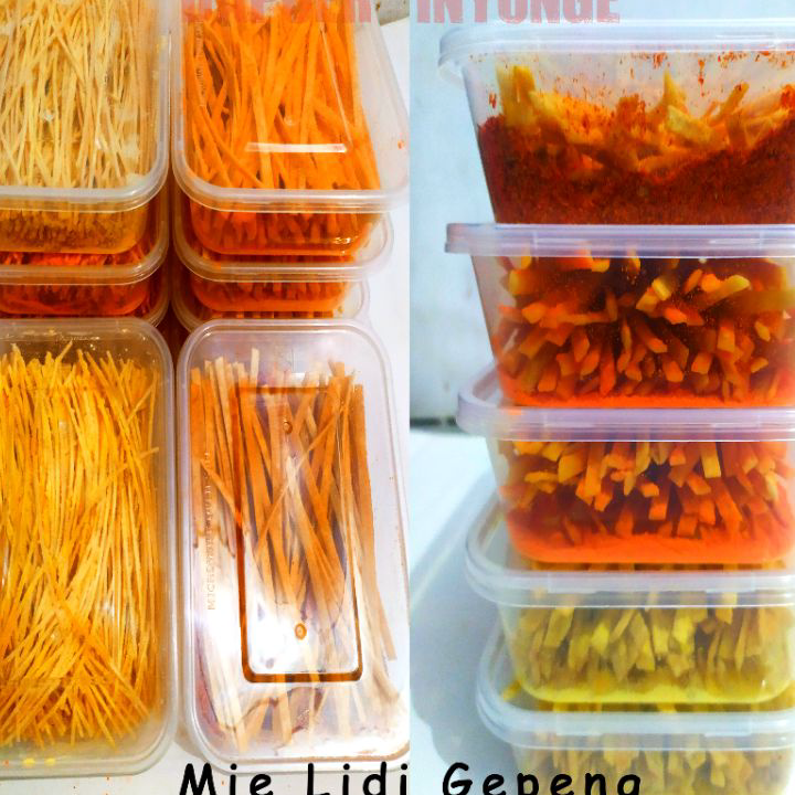 

Harga Promo Mie lidi Gepeng kemasan box berat 100gr termurah Best Seller