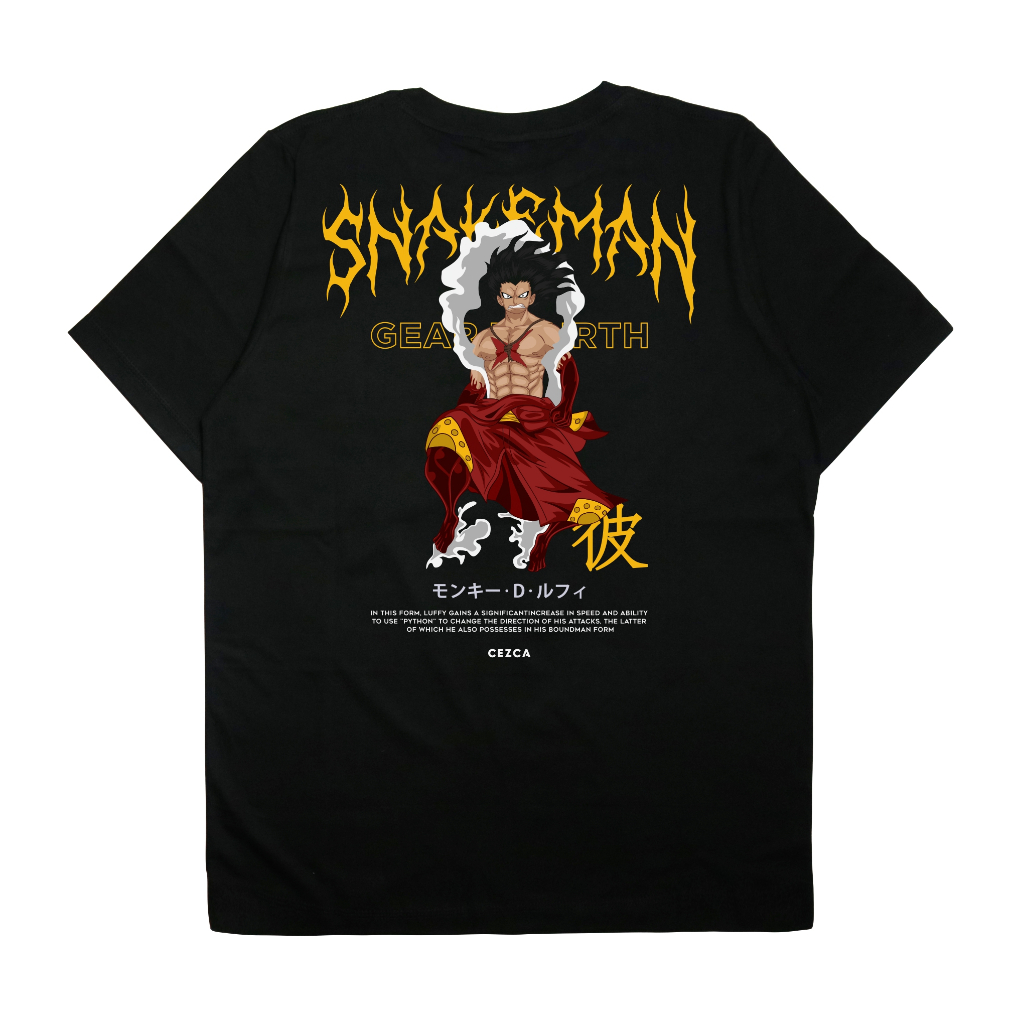 Cezca T-Shirt Anime One Piece | Luffy - Snakeman | Kaos