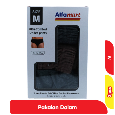 Celana Dalam Pria Classic Brief M L XL 3 pcs Scorlines Underpants / Alfamart