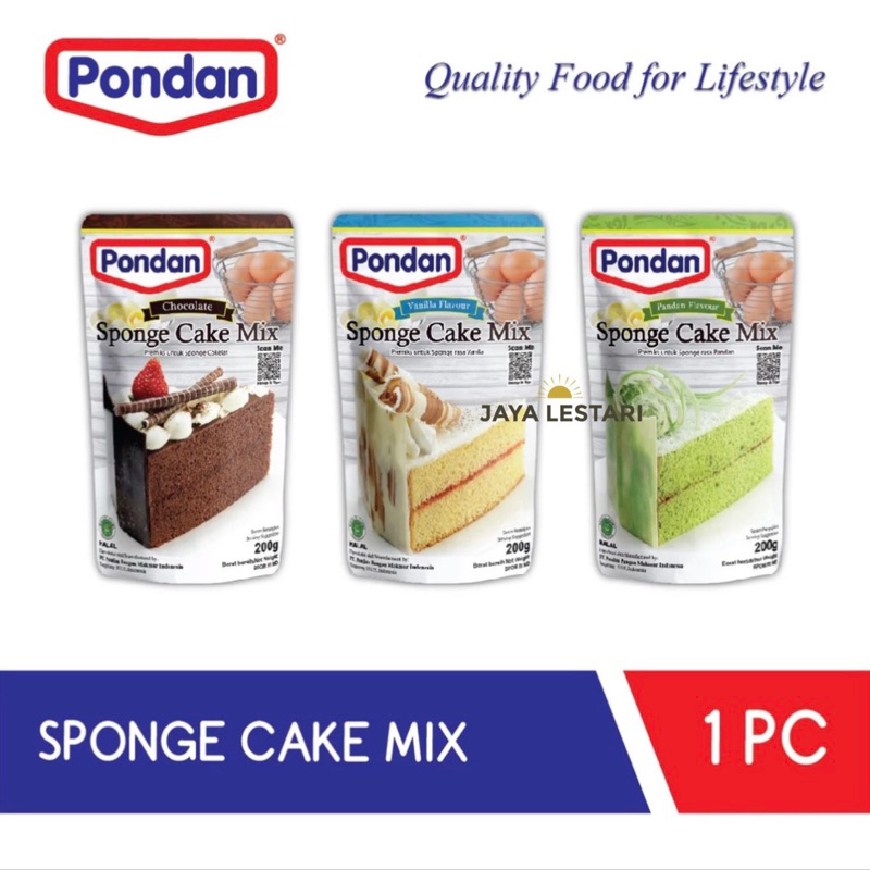 

Pondan Sponge Cake Mix Pouch (200g) (3 Varian Rasa)