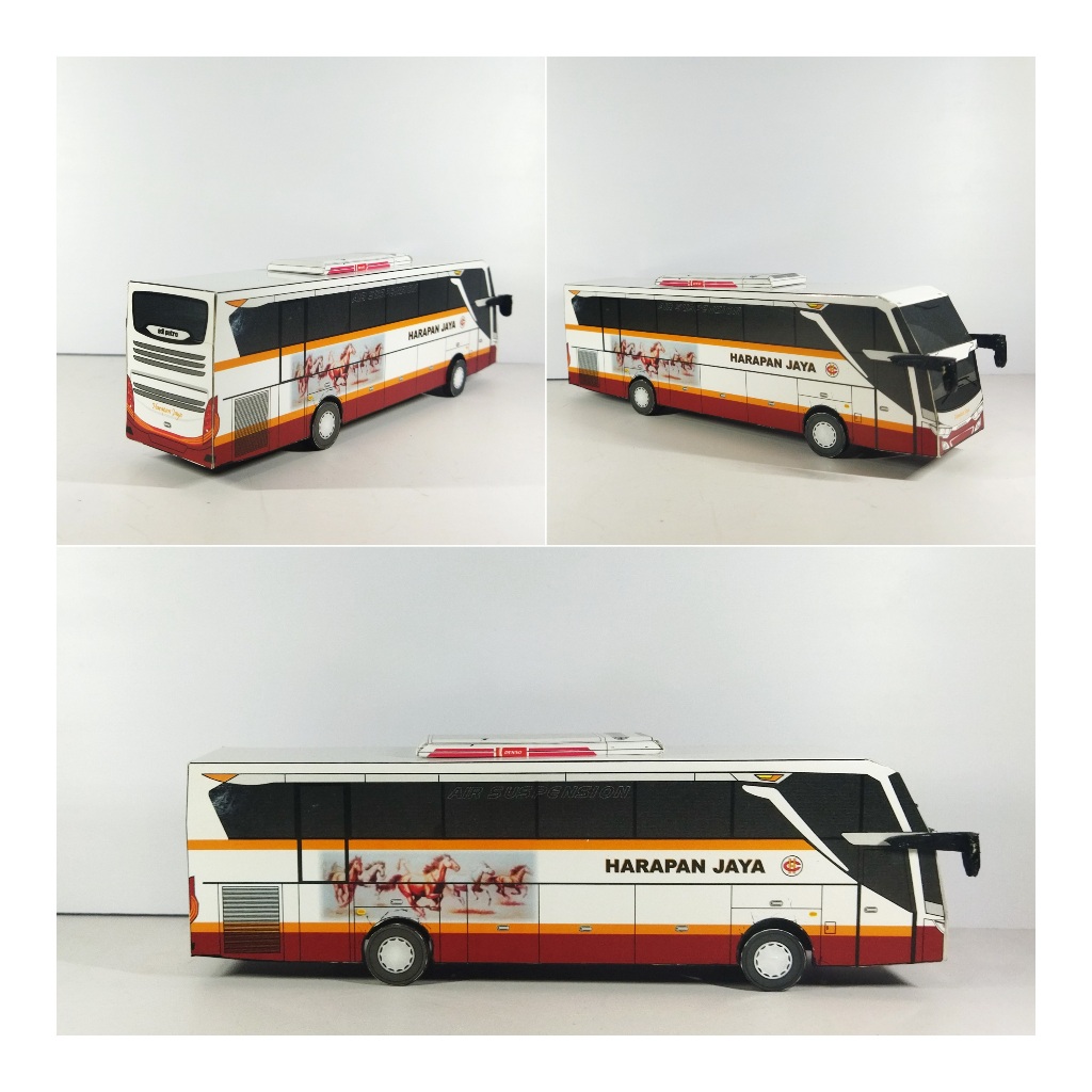 Miniatur Bus Harapan Jaya Jetbus 3 - Papercraft Kurniatravel