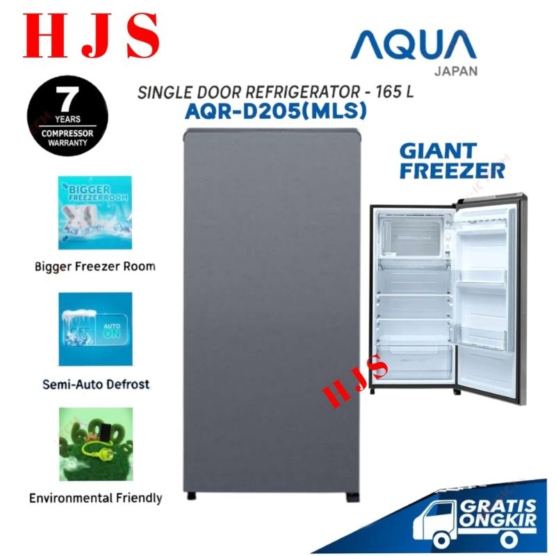 KULKAS AQUA 1 PINTU
 AQR-D205(MLS) / AQR-D205-165L