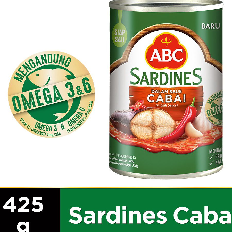 

Stok Banyak ABC Sarden Saus Cabai 425 g