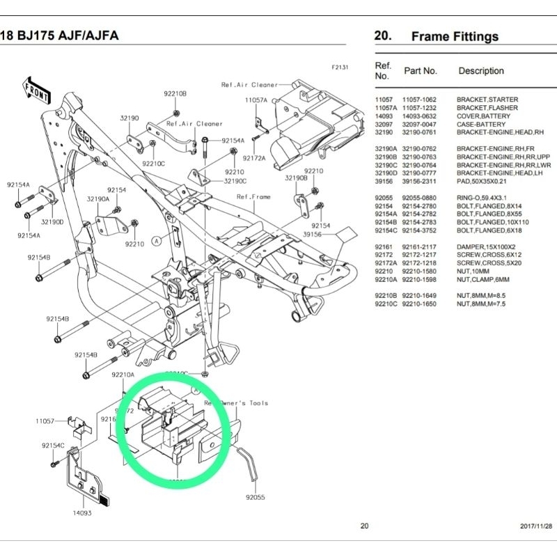 box aki tempat aki w 175 w175 original kawasaki