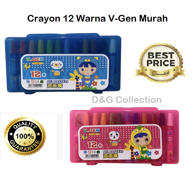 

➠☇☆✶ CRAYON / KRAYON / OIL PASTEL 12 WARNA MURAH Ready