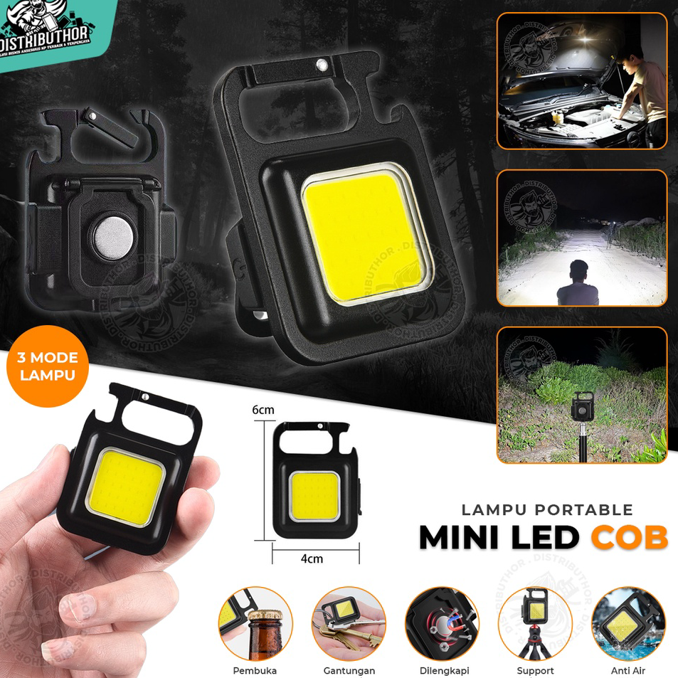 Terbaru 3.3 Senter Mini Multifungsi Led COB Keychain Light USB Charger Portable Lampu Gantungan Kunc