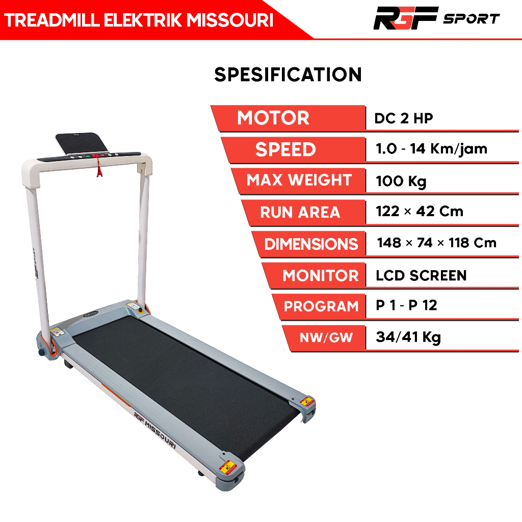Alat Fitness Treadmill Elektrik RGF SPORT - Missouri
