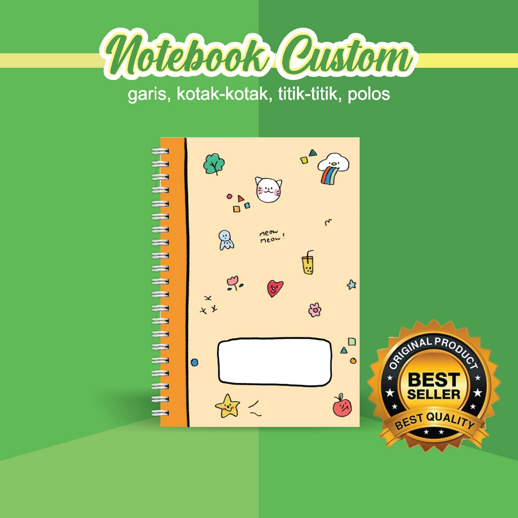 

NOTEBOOK A5 CUSTOM CATATAN/JURNAL BOOKPAPER GRID/KOTAK2#DOTTED/TITIK2#BLANK/POLOS