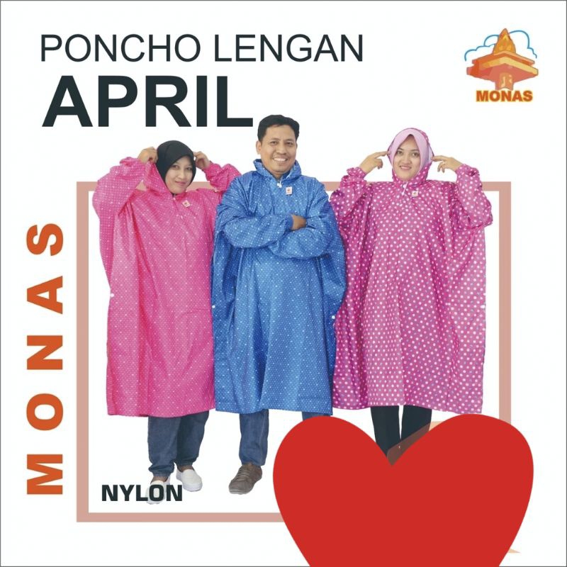Jas Hujan Ponco Lengan Motif APRIL