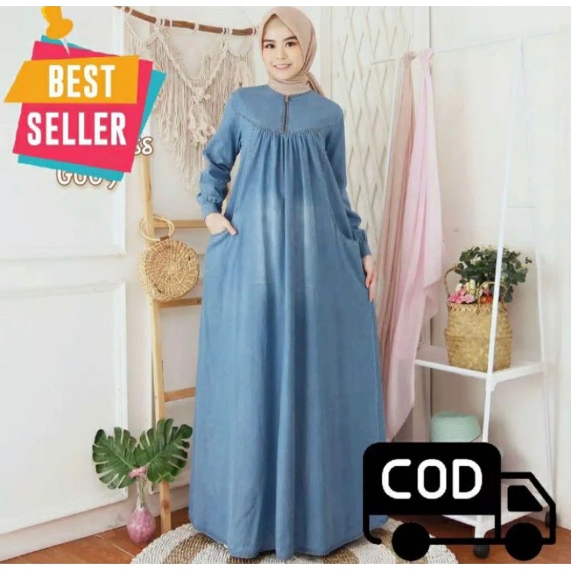 GAMIS JEANS KOREAN STYLE // DRES TERBARU //GAMIS JEANS MUSLIMAH // GAUN KONDANGAN // BAJU GAMIS WANI
