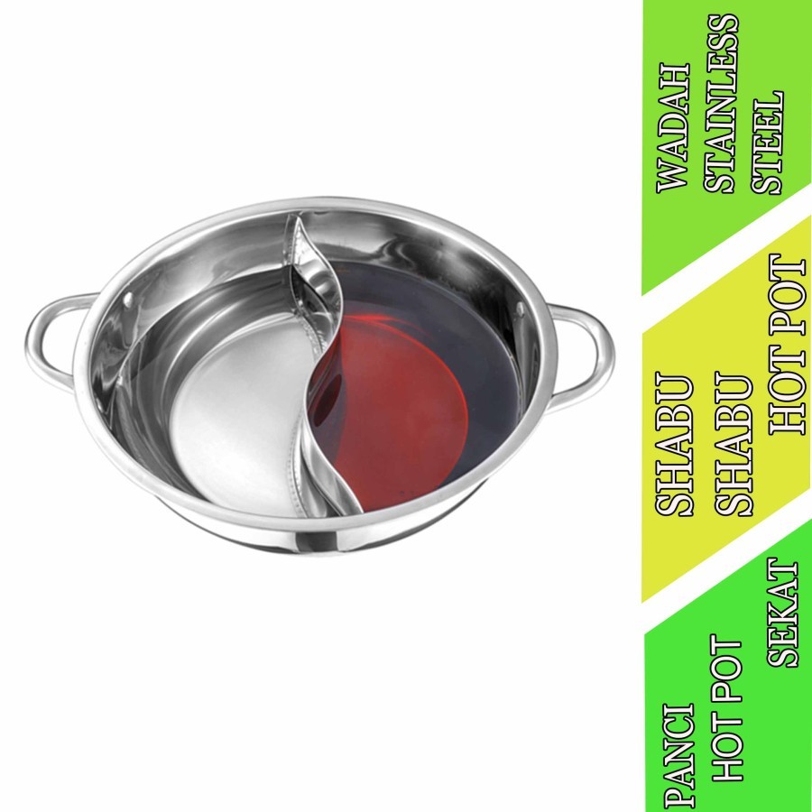 Wadah Stainless - Shabu-Shabu Hot Pot - Panci Hot Pot Sekat