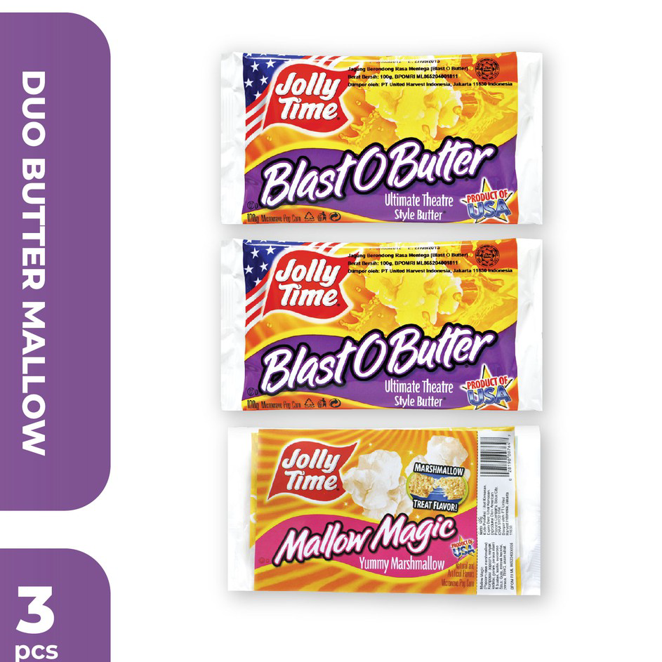 

➳➵✻ Jolly Time - Paket Duo Butter Mallow (2BOB, 1MM) - Mircowave Popcorn