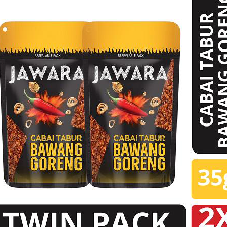 

↑❂❉ Jawara Cabai Tabur Bawang Goreng 35 gr Twinpack Ready Stock