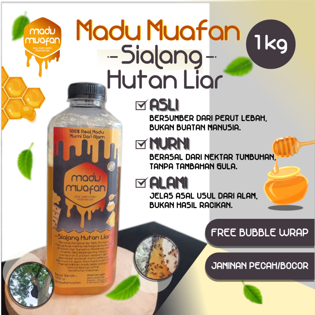 

Madu Sialang Hutan Liar 1 Kg Madu Muafan 100% ASLI MURNI ALAMI Real Pure Raw Honey Nektar Organik