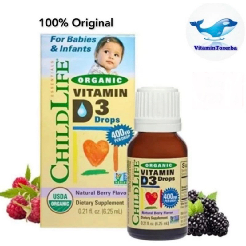 Childlife Organic Vitamin D3 Dropshipper Natural Berry Flavor 400 IU 6,25 ml