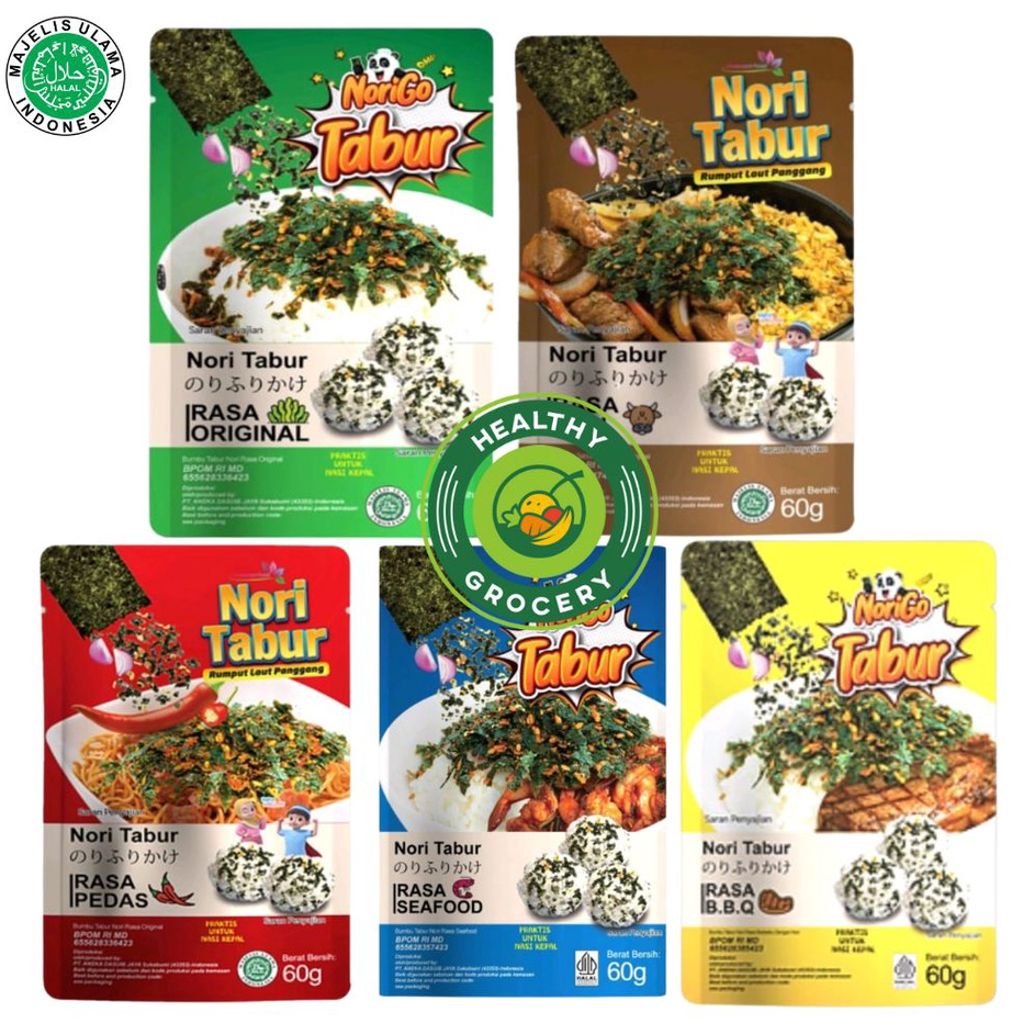

Bayar Di Tempat Norigo Tabur Nori Tabur Rasa BBQ / Original / Pedas / Sapi / Seafood 60gr JAVA SUPER FOOD RUMPUT LAUT TABUR
