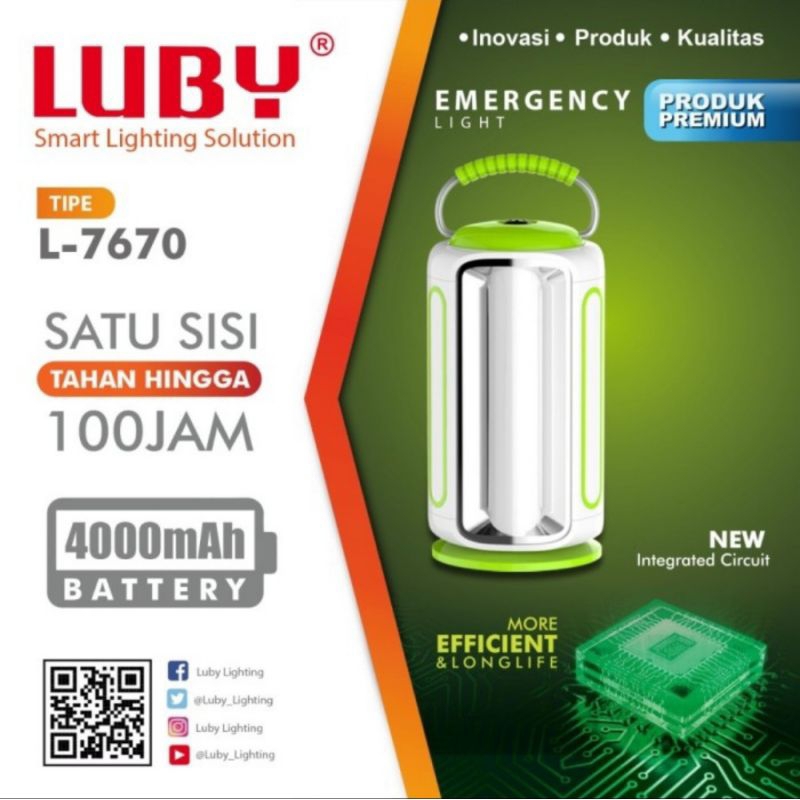 Luby L-7670 Lampu Emergency Satu Sisi 100 Jam