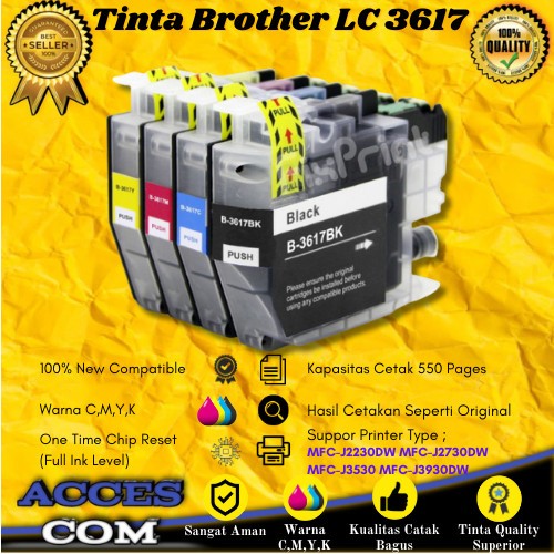 Cartridge Tinta Compatible Brother LC3617 LC 3617 Printer Brother MFC J2230DW, MFC J2730DW, MFC J353