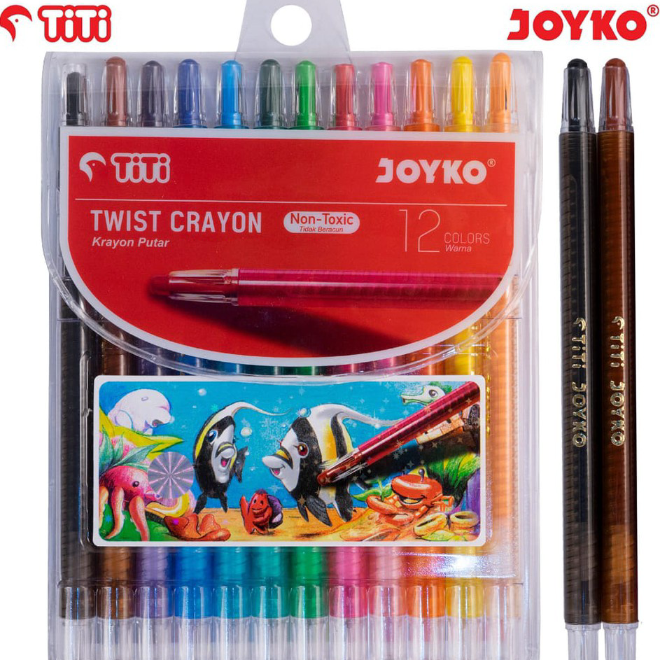

Terlaris Twist Crayon / Krayon Oil Pastel Putar Panjang - Joyko 12 Warna MURAH