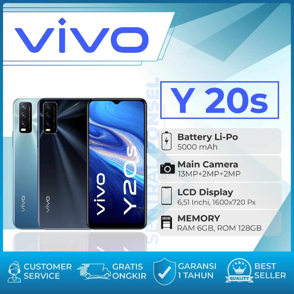 Ponsel Android VIVO Y20s Ram 6/128GB Baru Bergaransi