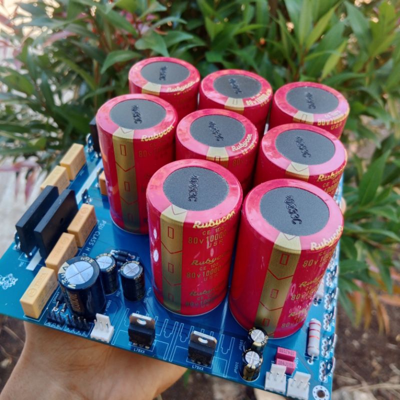 KIT PSU CLASS H Dobel CT ISI 8 ELKO 80V 10000UF LENGKAP SOFTSTART/TEGANGAN SIMETRIS/FAN PSU ISI 8 EL