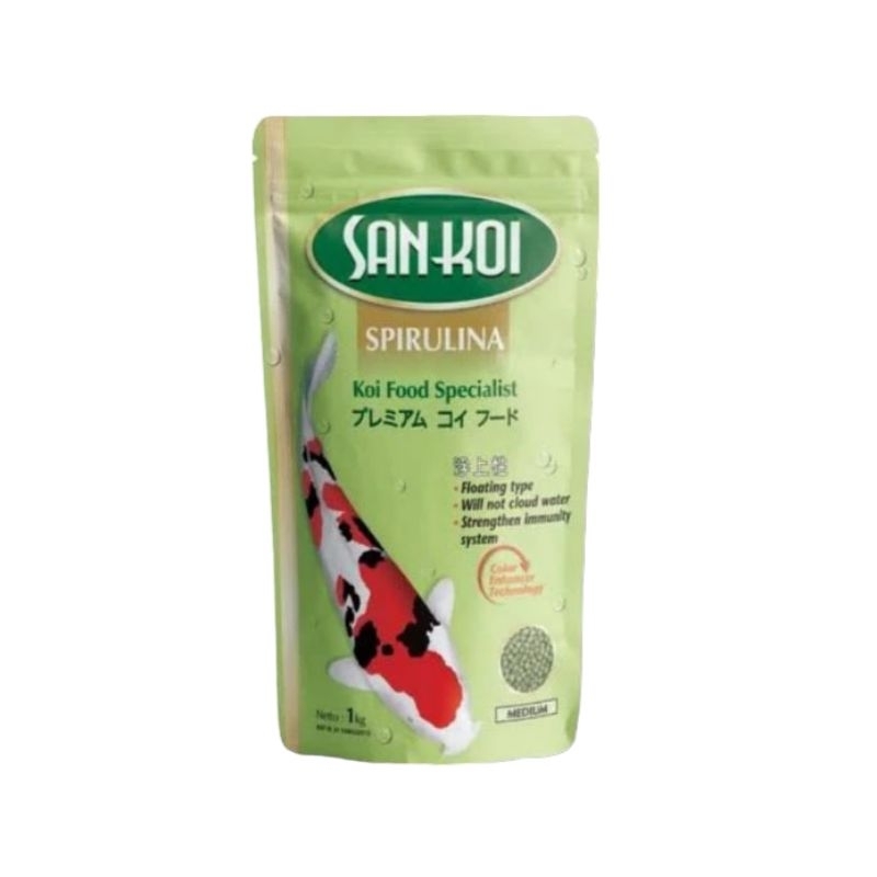 pakan koi koki sankoi spirulina repack 100 gram pakan koi pewarnaan color enhancer