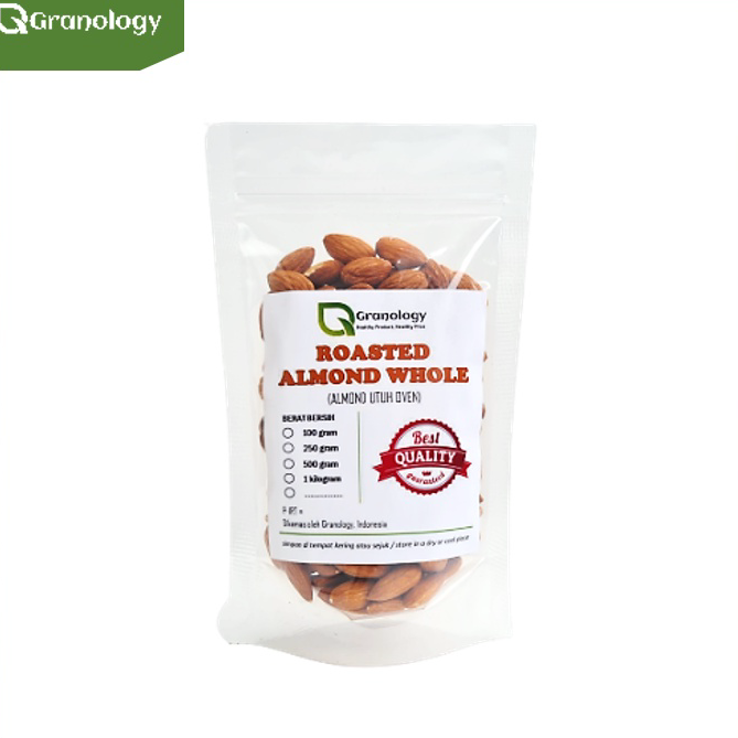 

Baru Roasted Whole Almond / Kacang Almond Utuh Oven (100 gram) by Granology
