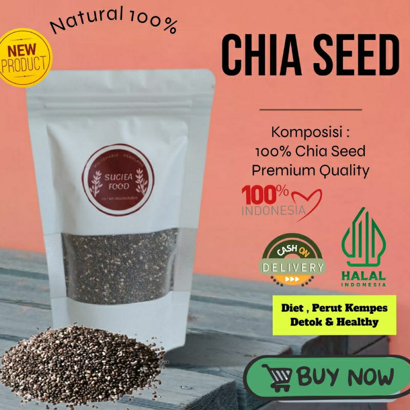 

Chia Seed Organic Premium 100 Gram / Chia Seed Murni / Chia Seed Murah / Black Chia Seed / Chia Seed Ori