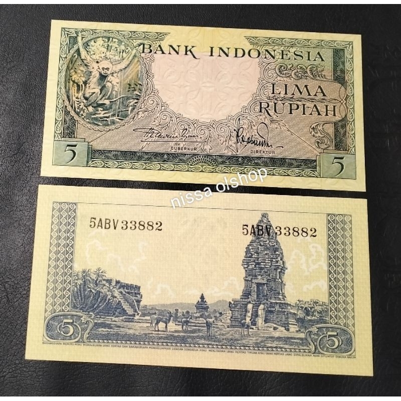 UANG KUNO 5 RUPIAH KERA TH 1957 UNC