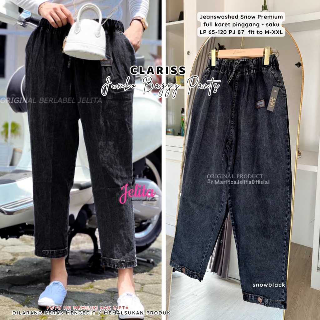 CELANA BAGGY JEANS JUMBO ORI KANCING BESI