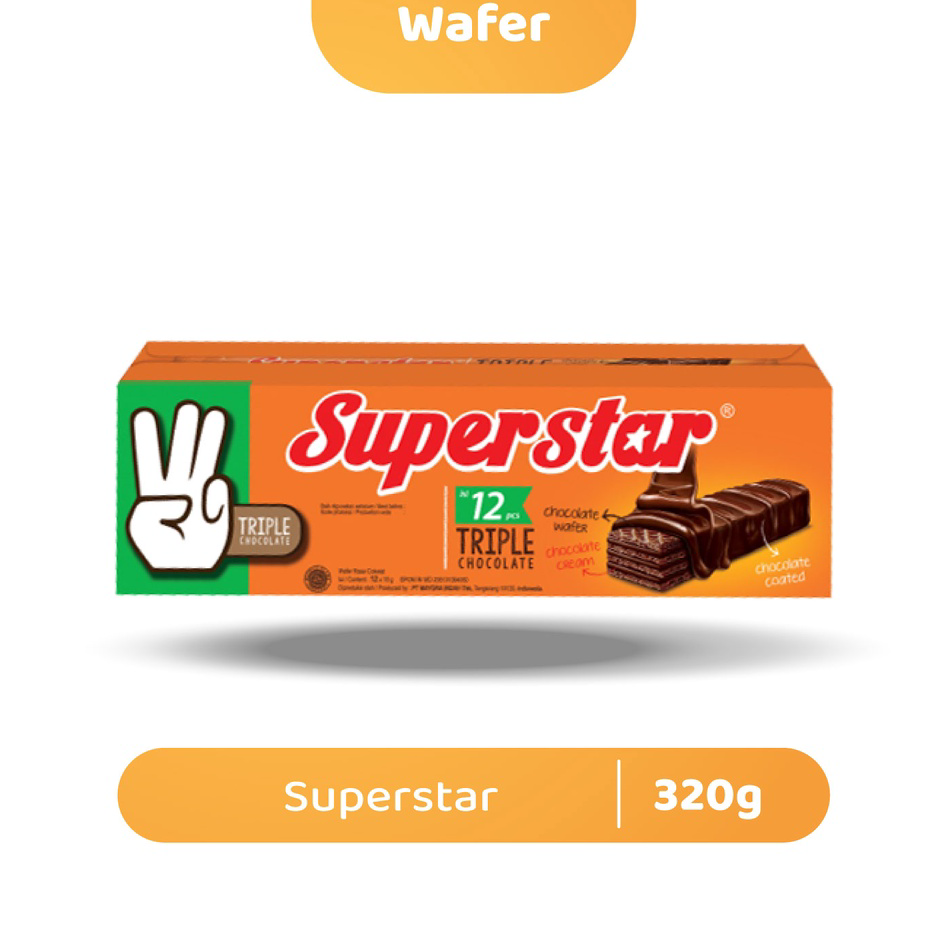 

SYHT9514 TEBUS MURAH Superstar Triple Chocolate Box 12 Pcs berat 216 Gr