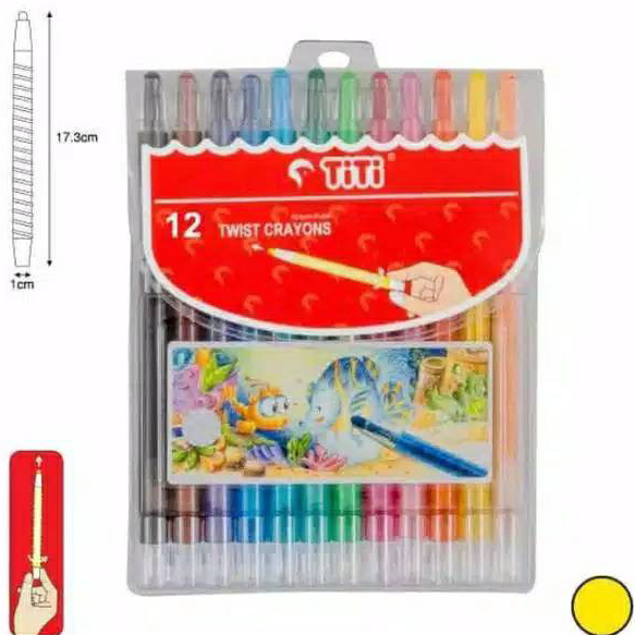 

Laris Crayon Titi Putar 12 Warna Panjang Original Ready