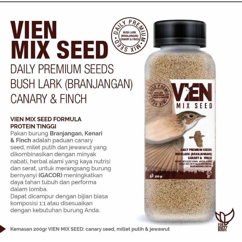 VIEN SEED COKLAT PREMIUM BOTOL COKLAT vien mix seed premium branjangan