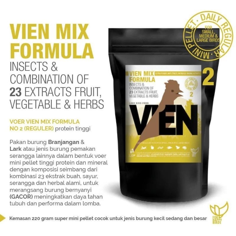 VIEN 2 REGULER KUNING voer pakan branjangan vien mix formula