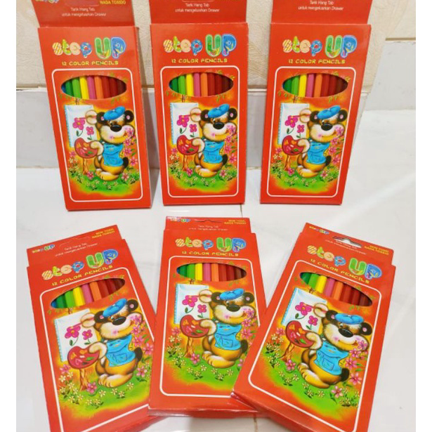 

➣✷✮ pensil 12 warna Panjang - pensil 12 color step up - Pensil Warna 12 Warna Murah/ Pensil Warna Step Up Panjang 12 Warna
