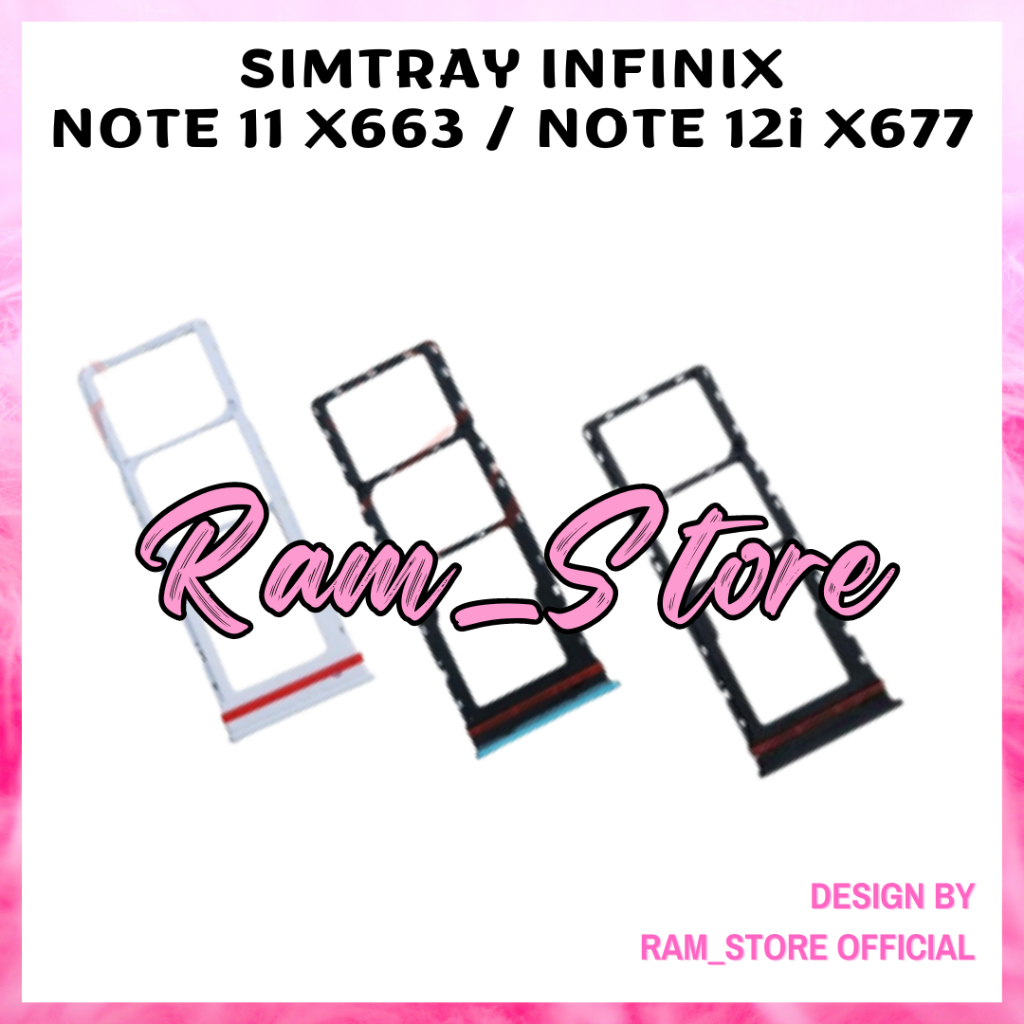 Sim Tray Simtray  INFINIX NOTE 11 X663 NOTE 12i X677 Slot Sim Tempat Kartu Hp Simcard Simlock