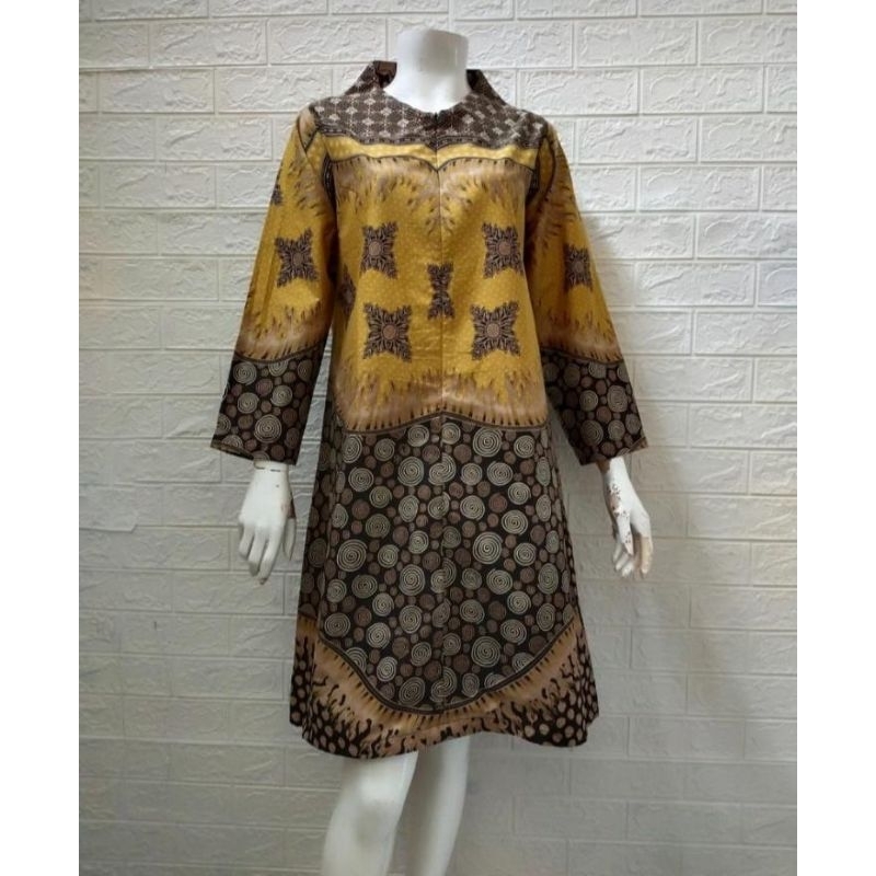 Tunik Batik Wanita Lapis Furing Katun Halus Premium....widodari merahhitam