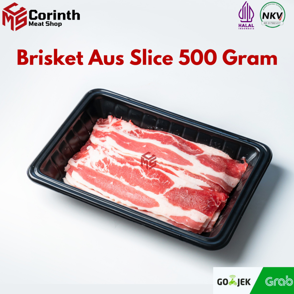 

PAKET BBQ HEMAT AUS BRISKET SLICE 500 GRAM DAGING SAPI - SLICE SHABU SHABU - SUKIYAKI - YAKINIKU - 100 % HALAL - PREMIUM