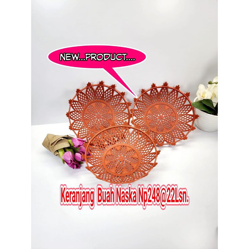12 pcs keranjang Serbaguna / keranjang buah naska / Piring plastik buah teratai 12 pcs