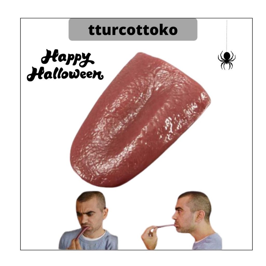 tturcottoko ⚡ Lidah Palsu Halloween Fake Tongue Mainan Prank Gang Toy / Lidah Palsu untuk Halloween 