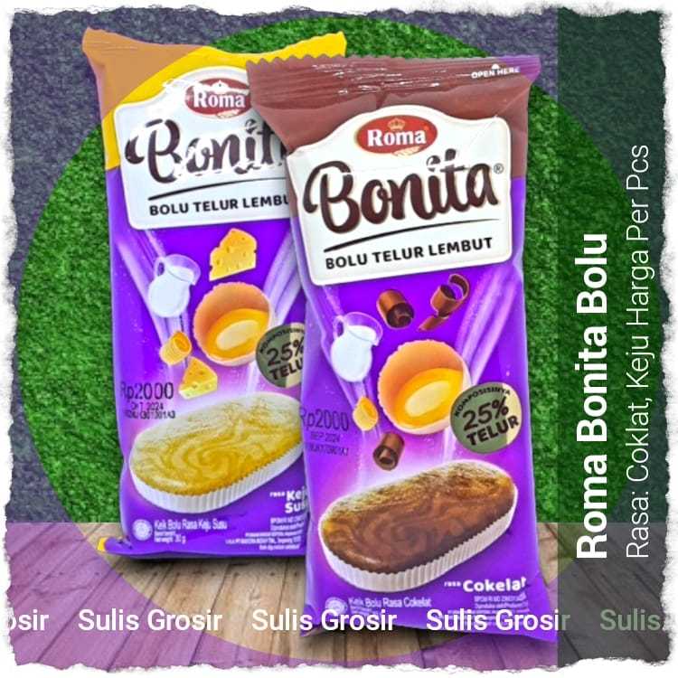 

Roma Bonita Bolu 40gr Coklat dan Keju