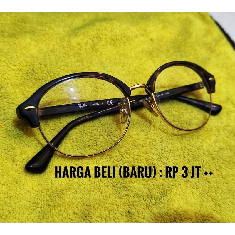 Frame RAY BAN ORIGINAL TITANIUM 53-18-145 Second Preloved Bekas BINGKAI KACAMATA GLASSES