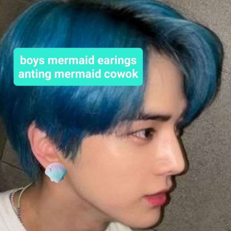 anting cowok mermaid/anting unisex/anting cowok/anting mermaid/anting magnet/anting fashion cowok/an