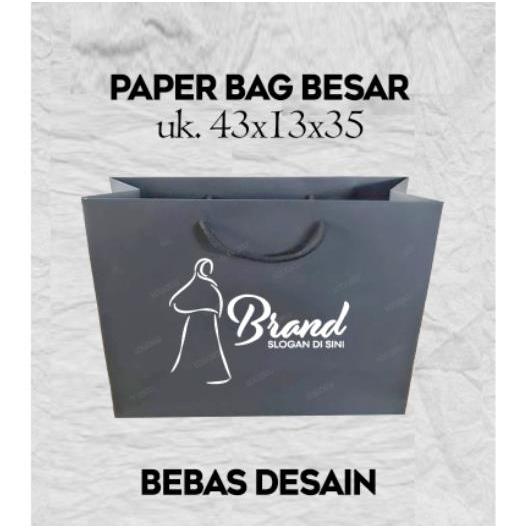 

Paper Bag Polos Bebas Desain Uk. 43x13x35 CM / Paperbag Hitam Ukuran Besar Packing Baju Olshop / Paper Bag Packing Olshop