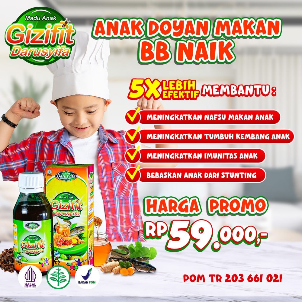 

Gizifit Daruysifa Madu Anak Vitamin Nafsu Makan Dan Penambah Berat Badan Anak & Dewasa Original