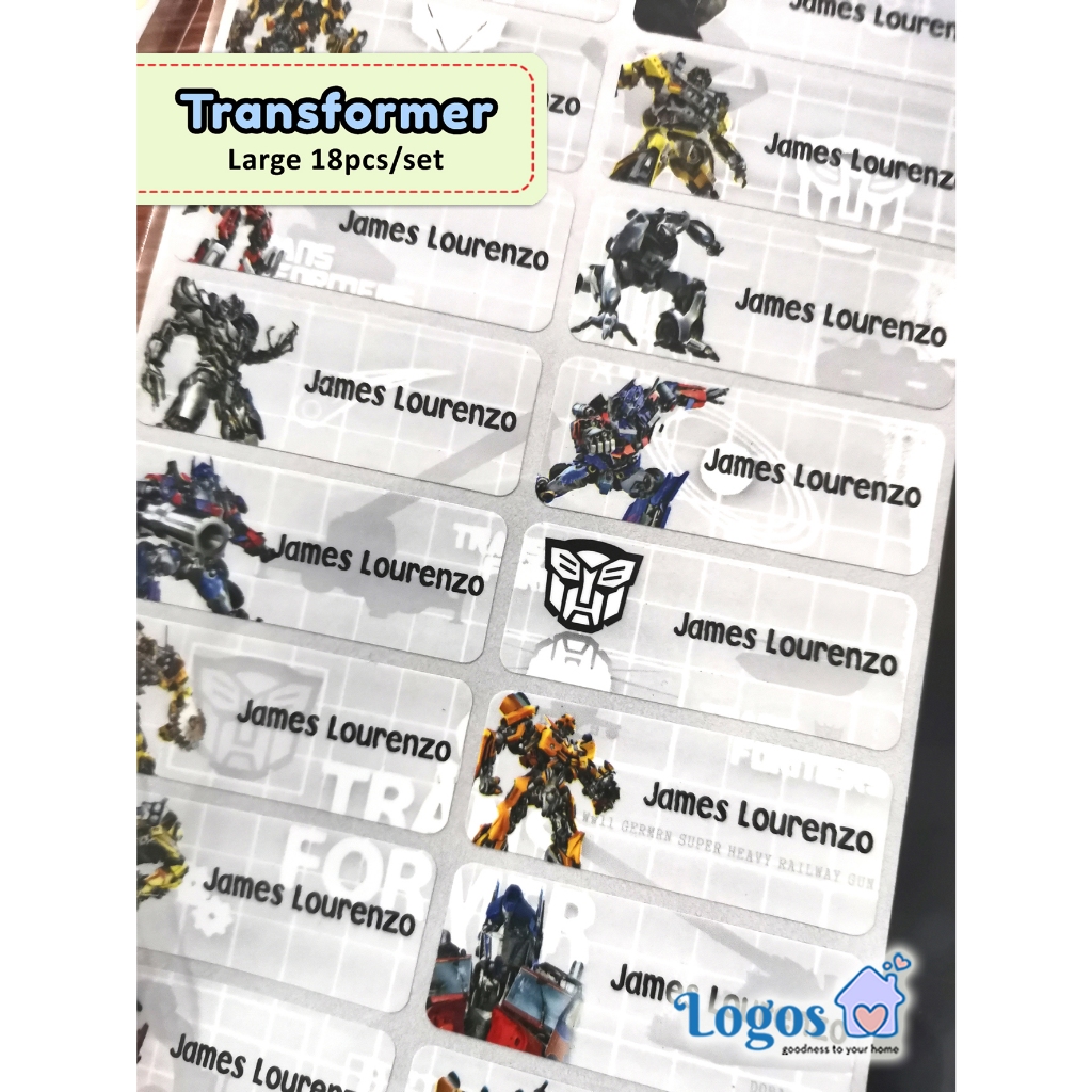 

Transformer LARGE Label nama waterproof. Sticker Optimus Prime movies