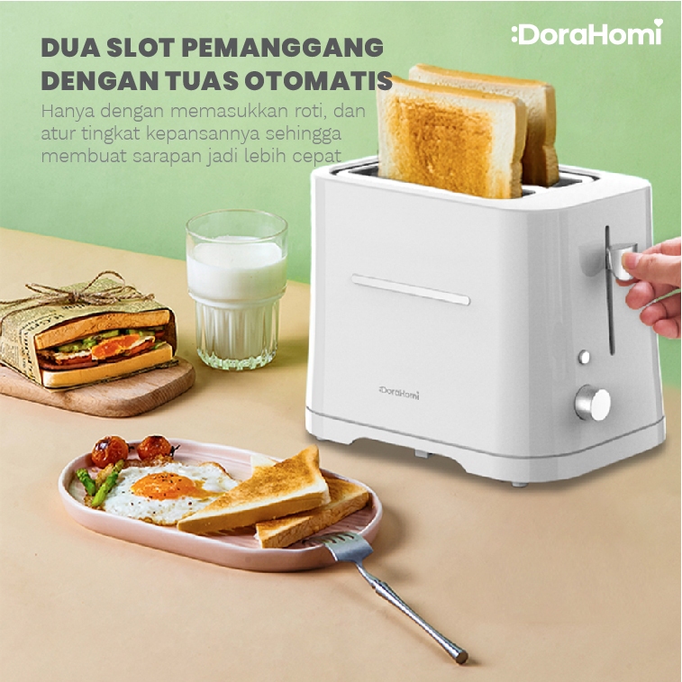 DORAHOMI Toaster Panggangan Roti Low Watt  Garansi 1 Tahun